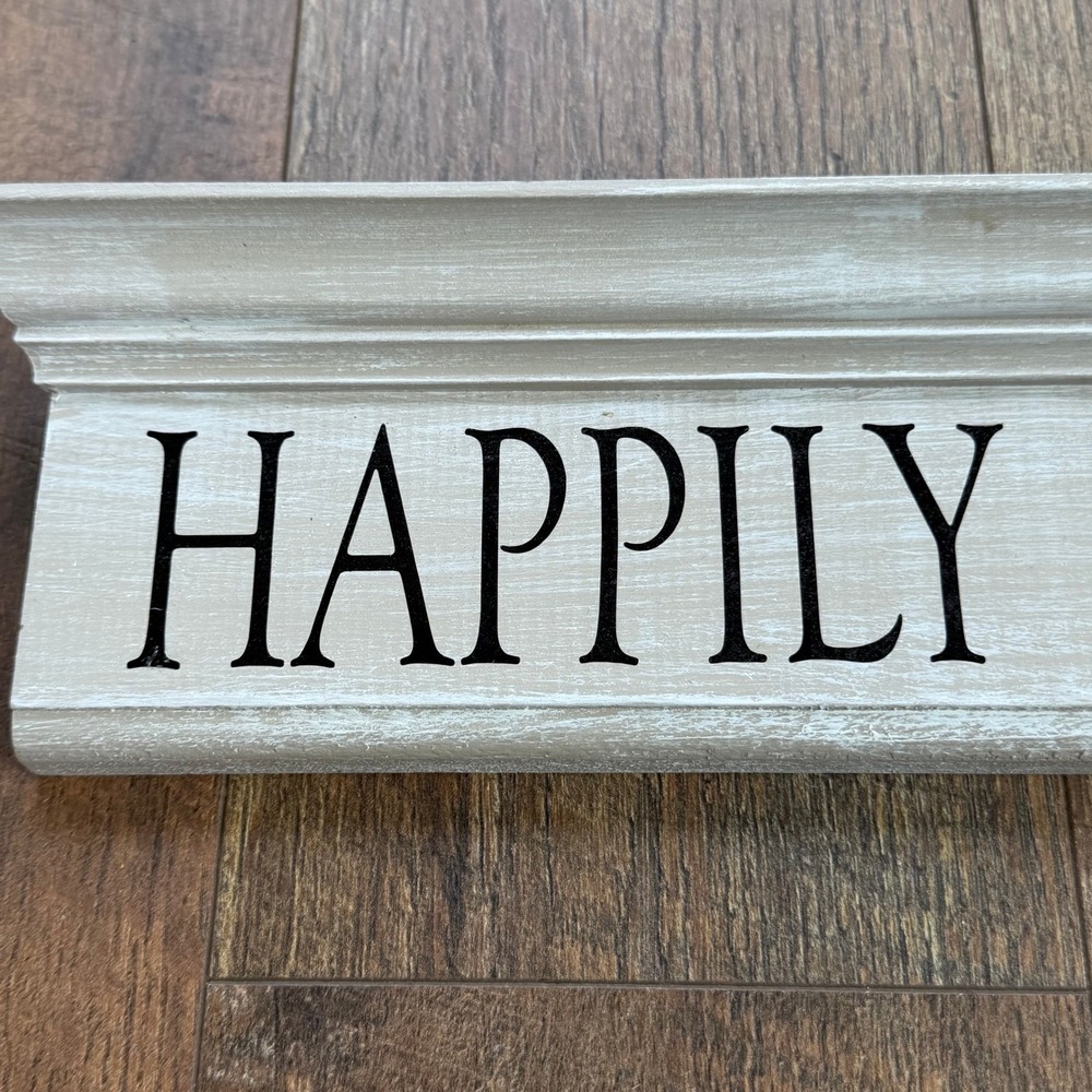 Happily Ever After Wood Sign Farmhouse Wedding Wall Decor Driftwood Designs - Picture 11 of 16